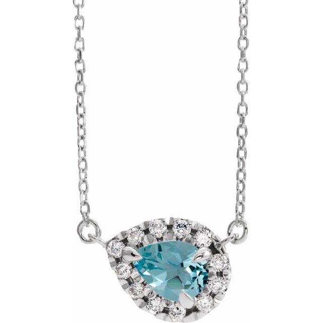 14k-white--natural-blue-zircon-&-1/8-ctw-natural-diamond-16"-necklace