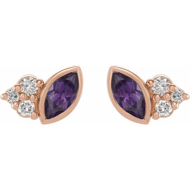 14k-rose-gold-lab-grown-alexandrite-&-.05-ctw-natural-diamond-earrings