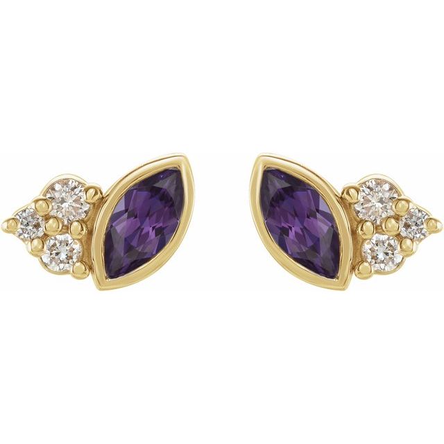 14k-yellow-gold-lab-grown-alexandrite-&-.05-ctw-natural-diamond-earrings