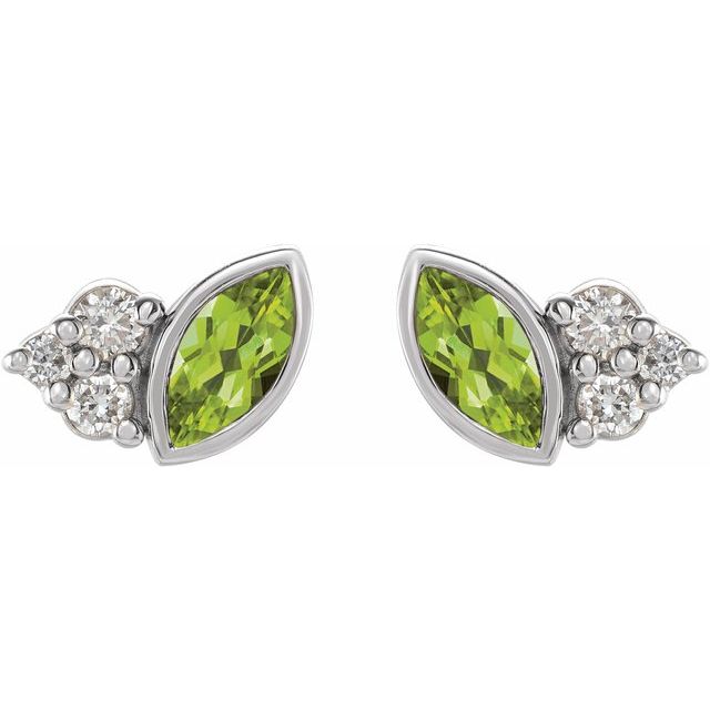 14k-white-natural-peridot-&-.05-ctw-natural-diamond-earrings