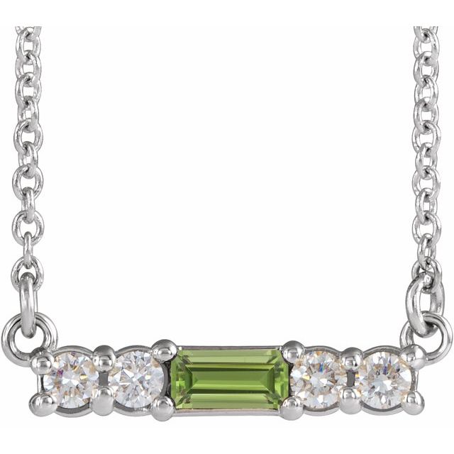 14k-white-natural-peridot-&-1/8-ctw-natural-diamond-18"-necklace