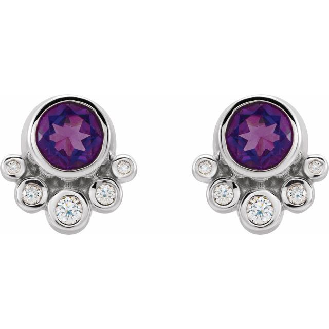 14k-white-natural-amethyst-&-1/8-ctw-natural-diamond-earrings