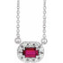 14k-white--natural-ruby-&-1/8-ctw-natural-diamond-halo-style-16"-necklace