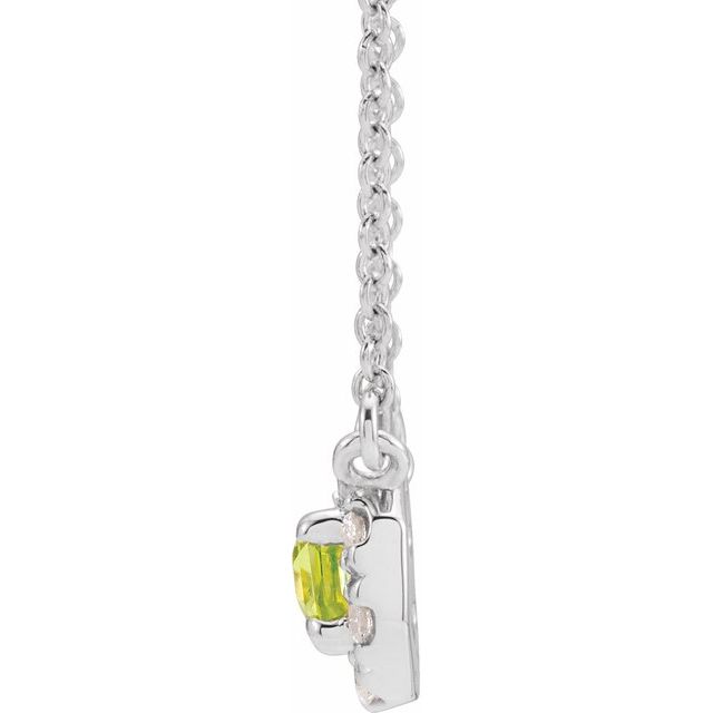 14k-white--natural-peridot-&-1/8-ctw-natural-diamond-halo-style-16"-necklace