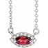 14k-white-natural-mozambique-garnet-&-.05-ctw-natural-diamond-halo-style-16"-necklace