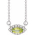 14k-white-natural-peridot-&-.05-ctw-natural-diamond-halo-style-16"-necklace