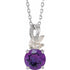 14k-white-natural-amethyst-&-1/10-ctw-natural-diamond-16-18"-necklace