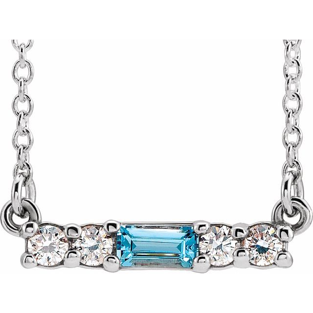 14k-white-natural-blue-zircon-&-1/8-ctw-natural-diamond-16"-necklace
