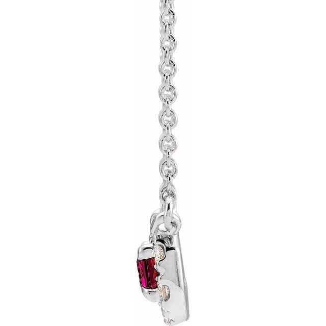 14k-white--natural-pink-tourmaline-&-1/8-ctw-natural-diamond-halo-style-16"-necklace