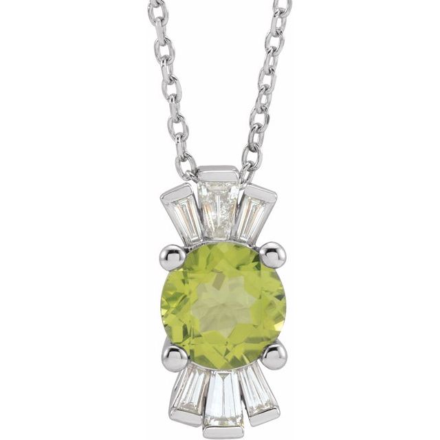 14k-white-natural-peridot-&-1/6-ctw-natural-diamond-16-18"-necklace