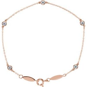 Diamond Bezel-Set Five-Station Bracelet