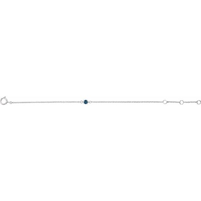 14k-white-imitation-blue-zircon-youth-birthstone-4-1/2-5-1/2"-bracelet