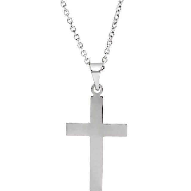 14k-white-18-x--cross-18"-necklace