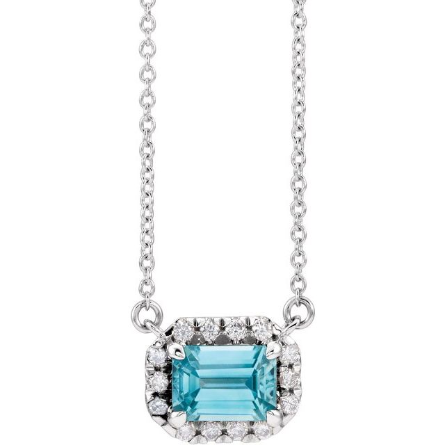 14k-white--natural-blue-zircon-&-1/8-ctw-natural-diamond-halo-style-16"-necklace