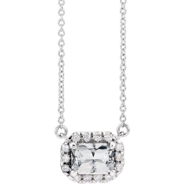 14k-white--natural-white-sapphire-&-1/8-ctw-natural-diamond-halo-style-16"-necklace