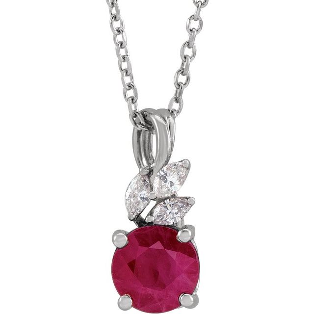 14k-white-lab-grown-ruby-&-1/10-ctw-natural-diamond-16-18"-necklace
