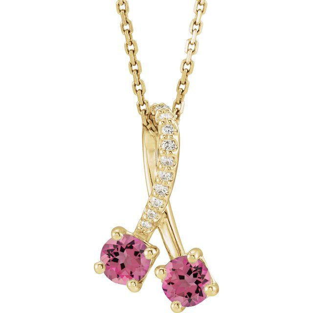 14k-yellow-natural-pink-tourmaline-&-.05-ctw-natural-diamond-16-18"-necklace