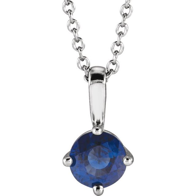 14k-white--lab-grown-blue-sapphire-solitaire-16-18"-necklace