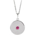 14k-white-natural-pink-tourmaline-disc-16-18"-necklace