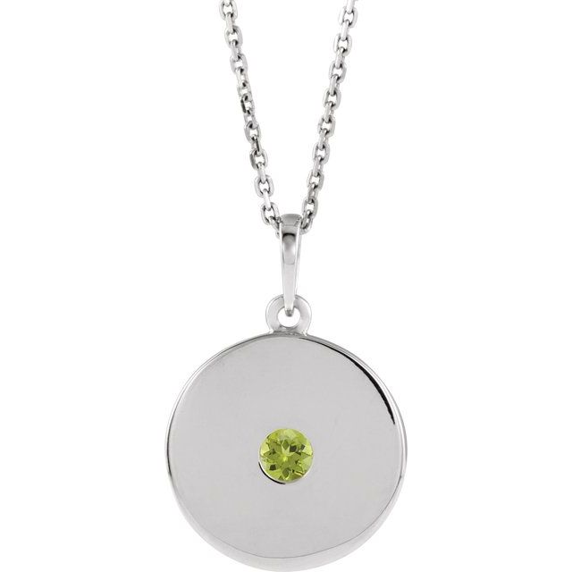14k-white-natural-peridot-disc-16-18"-necklace
