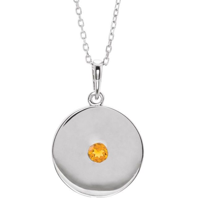 14k-white-natural-citrine-disc-16-18"-necklace