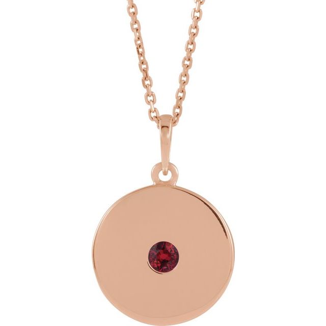 14k-rose-lab-grown-ruby-disc-16-18"-necklace