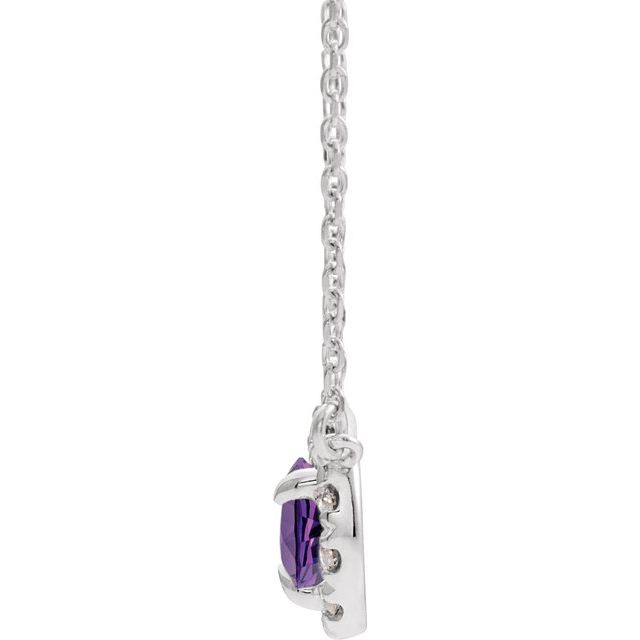 14k-white--natural-amethyst-&-1/8-ctw-natural-diamond-16"-necklace