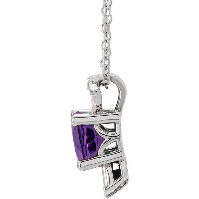 14k-white-natural-amethyst-&-1/6-ctw-natural-diamond-16-18"-necklace