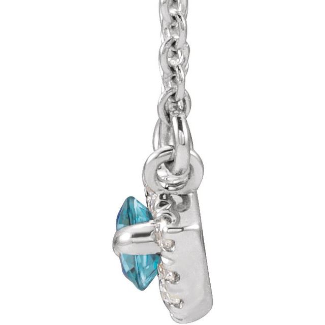 14k-white-natural-blue-zircon-&-.05-ctw-natural-diamond-halo-style-16"-necklace