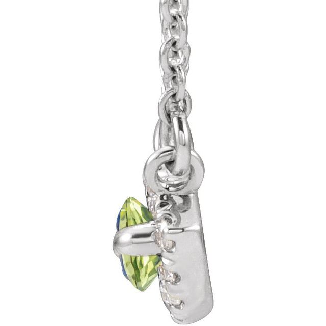 14k-white-natural-peridot-&-.05-ctw-natural-diamond-halo-style-16"-necklace