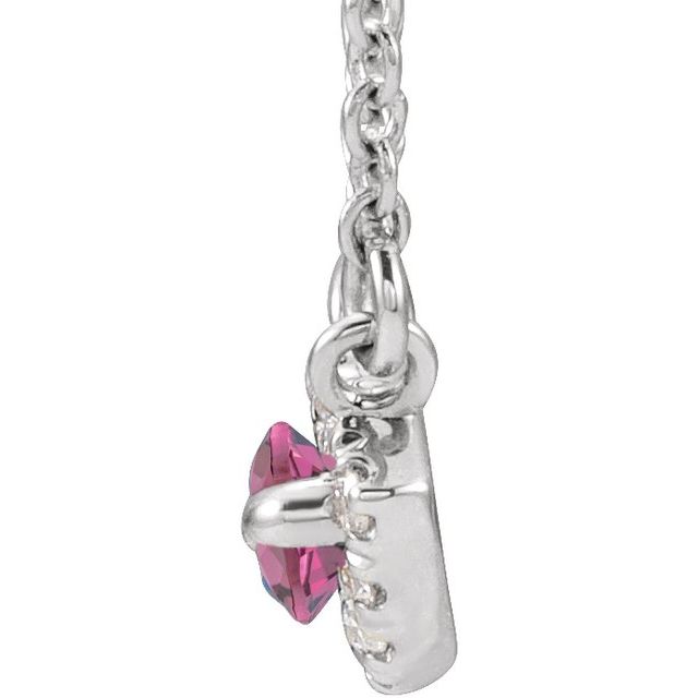 14k-white-natural-pink-tourmaline-&-.05-ctw-natural-diamond-halo-style-16"-necklace