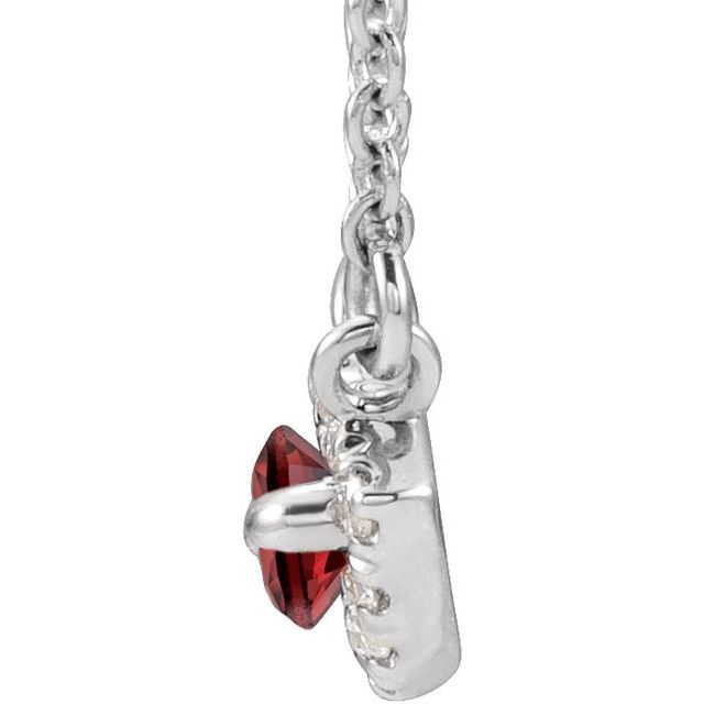 14k-white-natural-mozambique-garnet-&-.05-ctw-natural-diamond-halo-style-16"-necklace