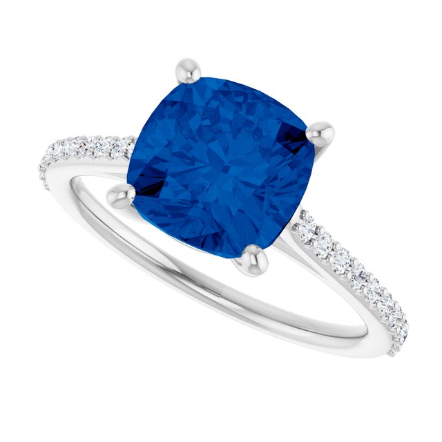 14k-white-lab-grown-blue-sapphire-&-1/5-ctw-natural-diamond-ring