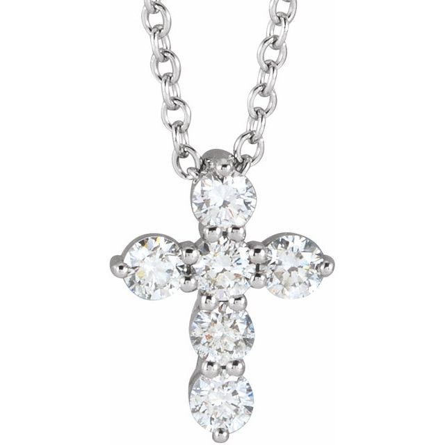 14k-white-natural-multi-gemstone-&-.03-ct-natural-diamond-cross-16-18"-necklace