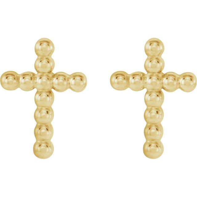 14k-yellow-beaded-cross-earrings