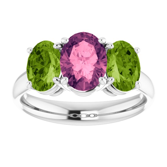 14k-white-imitation-pink-tourmaline-&-imitation-peridot-ring