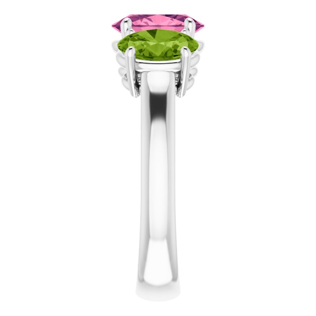 14k-white-imitation-pink-tourmaline-&-imitation-peridot-ring