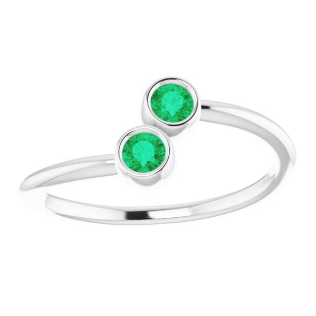 14k-white-natural-emerald-two-stone-ring