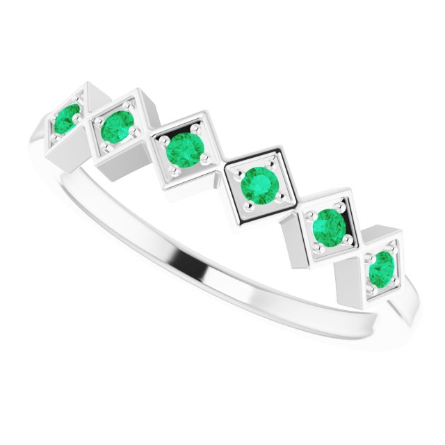 platinum-lab-grown-emerald-stackable-ring