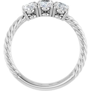 1 1/5 ct Lab-Grown Diamond Family Rope Ring