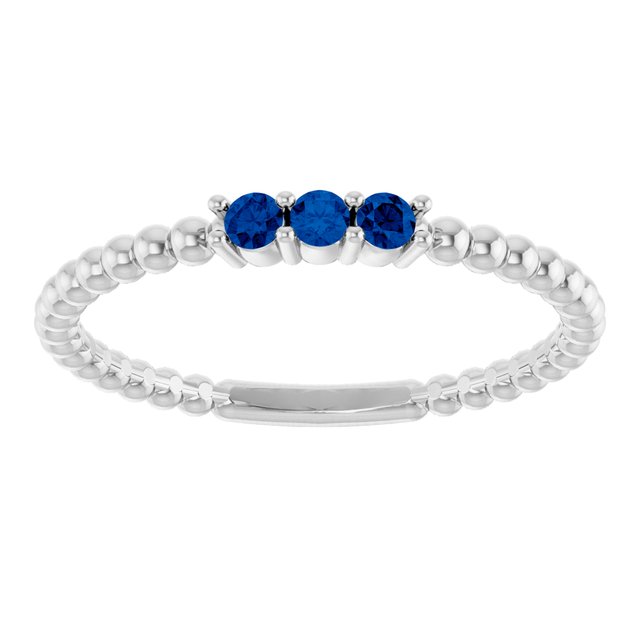 14k-white-lab-grown-blue-sapphire-beaded-ring
