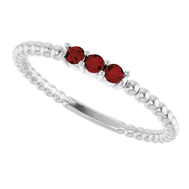 14k-white-natural-mozambique-garnet-beaded-ring