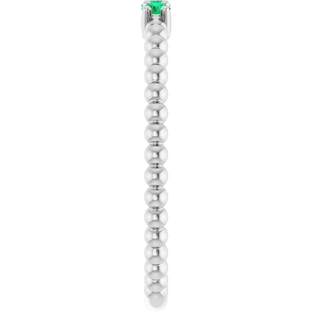 14k-white-natural-emerald-beaded-ring