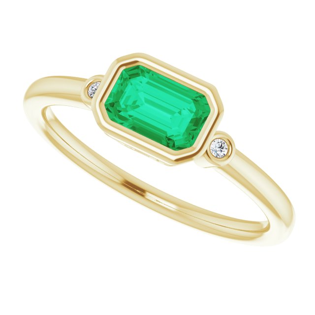 14k-yellow-lab-grown-emerald-&-.02-ctw-natural-diamond-ring