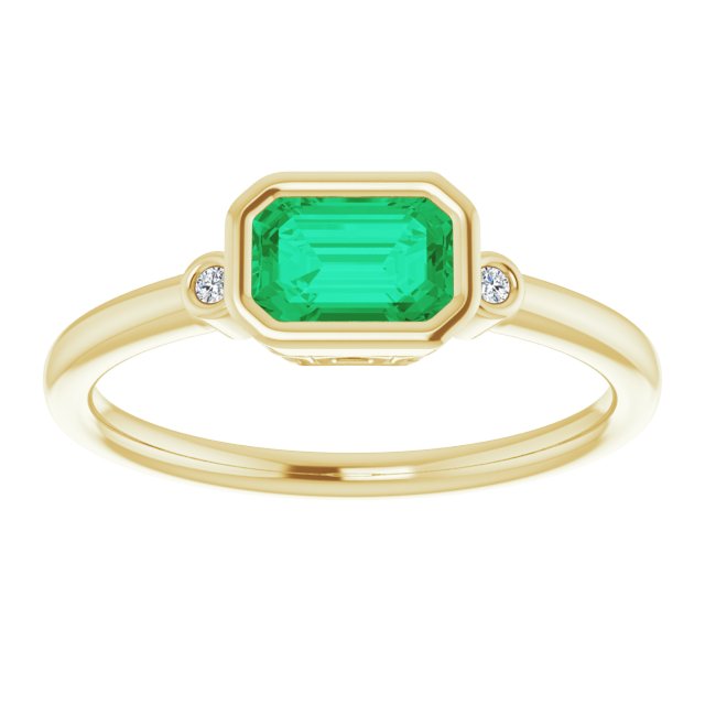 14k-yellow-lab-grown-emerald-&-.02-ctw-natural-diamond-ring