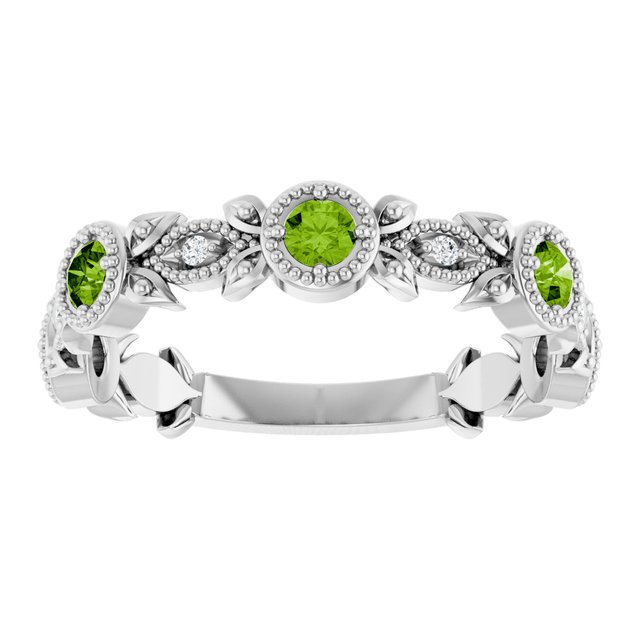 14k-white-natural-peridot-&-.03-ctw-natural-diamond-leaf-ring