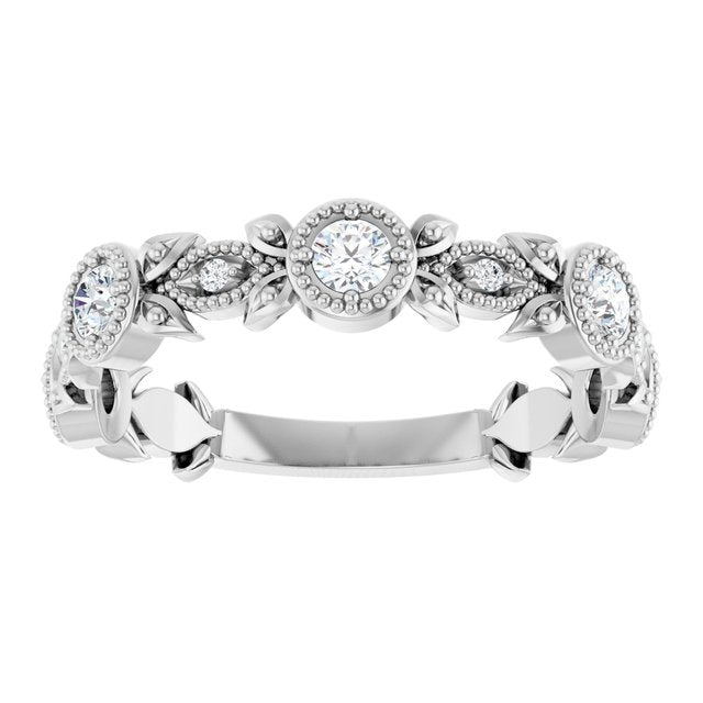 14k-white-1/3-ctw-natural-diamond-leaf-ring