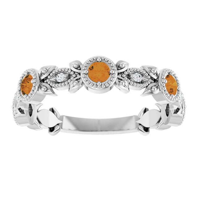 14k-white-natural-citrine-&-.03-ctw-natural-diamond-leaf-ring