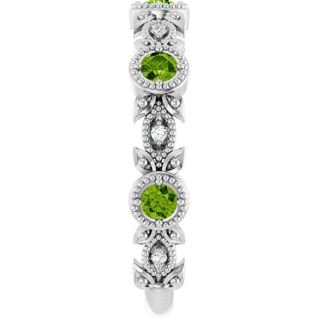 14k-white-natural-peridot-&-.03-ctw-natural-diamond-leaf-ring