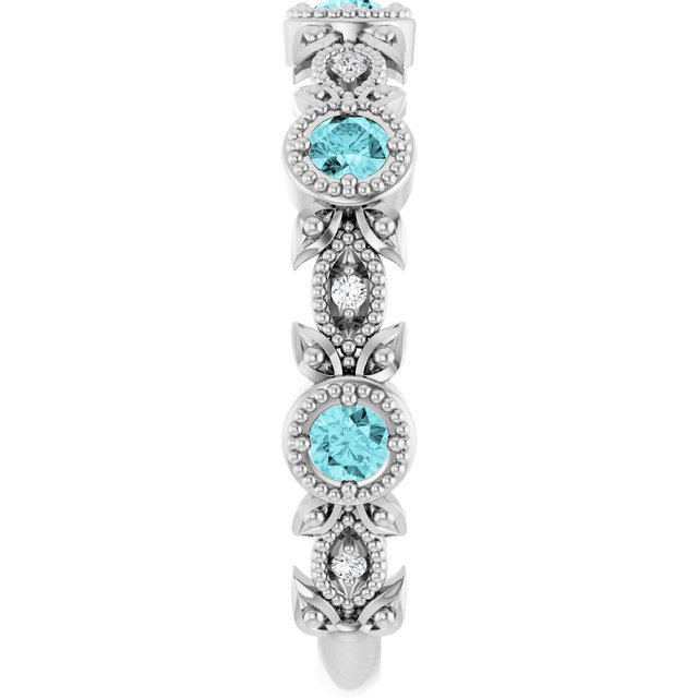 14k-white-natural-blue-zircon-&-.03-ctw-natural-diamond-leaf-ring